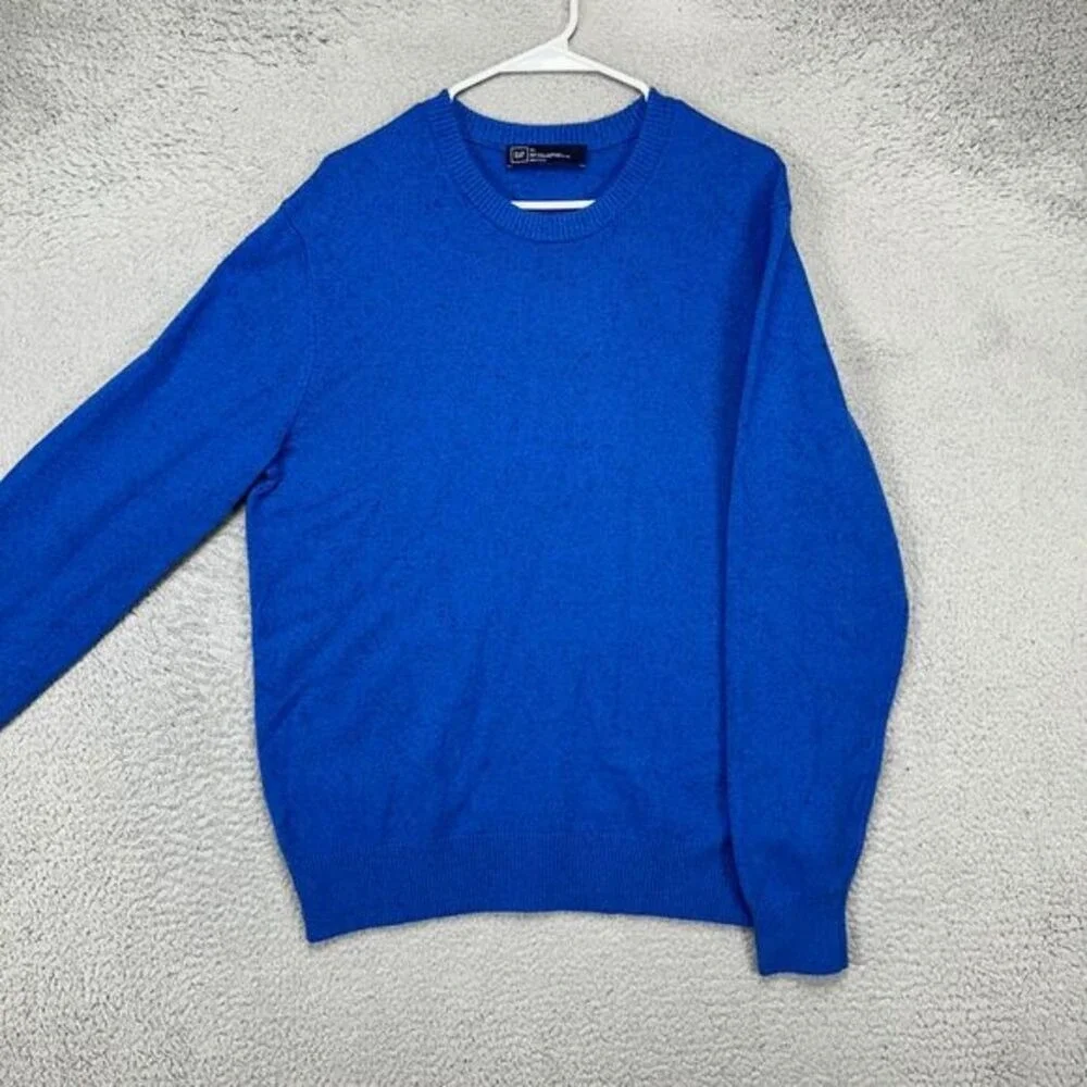 Gap Crew Neck Sweater Adult XL Blue Lambswool Nylon Blend Pullover Knit Mens